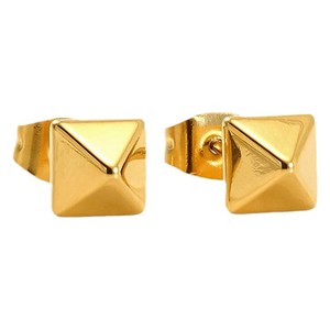 ZOGXIN Pyramid Stud Earrings 18k Gold Geometric Design For Women Fashion Jewelry - Product Image 5