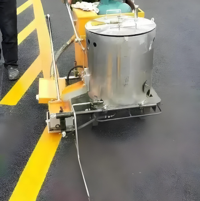 Hand-Pushed Road Thermoplastic Marking Machine for Zebra Crossings