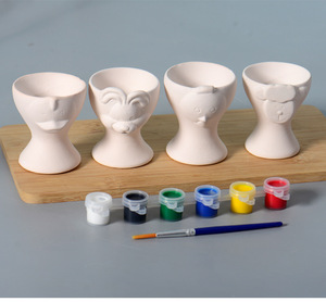 Set di giocattoli da disegno in gesso: Salvadanaio <span class=keywords><strong>a</strong></span> forma di cane e uovo di coniglio pasquale, decorazioni personalizzabili in gesso bianco da 4,5 pollici - Product Image 2