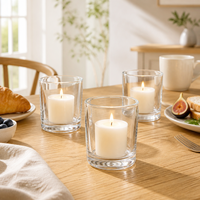 Lot de 55 ml de coupelles en verre transparent pour bougies chauffe-plat, idéales pour la décoration de tables lors de fêtes et événements