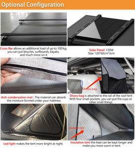 Carpa de Techo 4x4 Impermeable para Viajes y Camping, Carpa de Techo Rígida de Aluminio con Panel Solar - Product Image 4