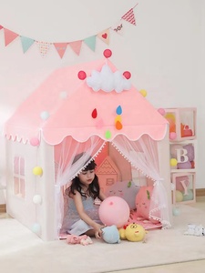 Château de princesse pour enfants en maille ventilée <span class=keywords><strong>rose</strong></span> de luxe, tente <span class=keywords><strong>tipi</strong></span> pour enfants pour bébé - Product Image 4