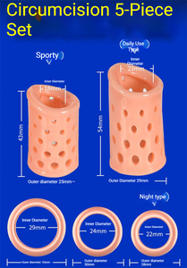 Set di 5 Anelli Fallici Maschili All'Ingrosso, Design Traforato, Silicone <span class=keywords><strong>Sicuro</strong></span> per il Corpo, Prodotti Intimi per Adulti OEM - Product Image 5