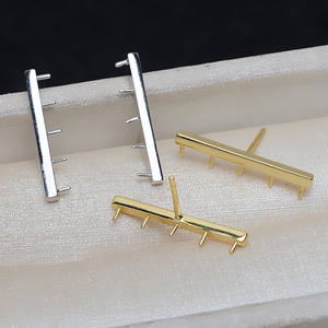 Handmade S925 Silver Bow Earrings with 5-7 Pearls Simple Earring <b>Holder</b> DIY <b>Jewelry</b> Accessories 3mm Size for <b>Jewelry</b> Making 1783 - Product Image 1