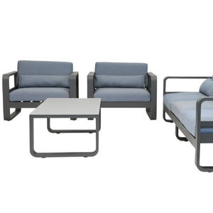 مصنع تعزيز الباحة الأثاث الخوص أريكة سوداء OEM/ODM في الهواء الطلق الروطان مجموعة أريكة حديقة الأثاث - Product Image 1