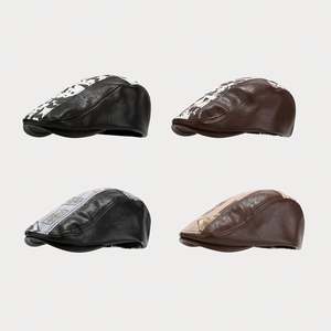 Boina de Diseño de Marca Famosa, Estilo Otoño-Invierno, con Detalles de Panda en Cuero Sintético, Parte Superior Plana - Product Image 2