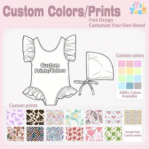 Traje de Baño Personalizado para Niños, Traje de Baño de una Pieza con Volantes y Gorro, Traje de Baño para Bebés y Niños Pequeños, Ropa de Playa, Tallas Grandes 7-16 - Product Image 3