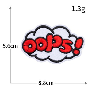 Красные/черные вышитые железные нашивки с буквами типа OMG, да и т. Д. Крутая одежда патчи DIY куртки футболки джинсовые кепки - Product Image 3