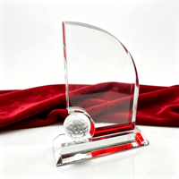 Trophée de golf en cristal vierge personnalisable – Plaque d'honneur en verre gravée pour tournoi de golf et prix sportifs d'entreprise