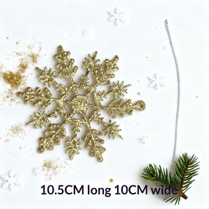 6 stuks besprenkelde glitter sneeuwvlok kerstversieringen 10,5 cm diverse kleuren hangende decoraties voor kerstboom winterfestival - Product Image 4
