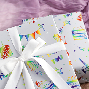 Papel de regalo al por mayor de fábrica 43*300 cm embalaje de papel de regalo de cumpleaños - Product Image 6