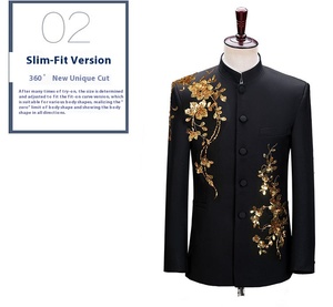 <span class=keywords><strong>Costume</strong></span> de Mariage <span class=keywords><strong>Homme</strong></span> de Haute Qualité, <span class=keywords><strong>Veste</strong></span> de <span class=keywords><strong>Costume</strong></span> Décontractée Style Chinois Moderne, <span class=keywords><strong>Veste</strong></span> de <span class=keywords><strong>Costume</strong></span> Zhongshan Noire, Boutonnage Simple pour Hommes - Product Image 6