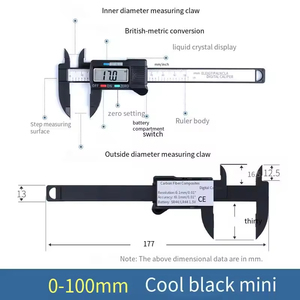 Calibrador <span class=keywords><strong>Vernier</strong></span> <span class=keywords><strong>Digital</strong></span> 0-150mm Alta Precisión (+/-0.01mm) Pantalla LCD Grande Acero Inoxidable 1 Año de Garantía para Uso Industrial - Product Image 2