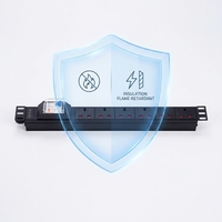 19 ''1U 6 voies UK Type PDU coque en alliage d'aluminium avec disjoncteur équipement de distribution d'énergie