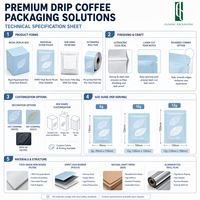 Sachets de café filtre à suspendre de 10g imprimés sur mesure en gros, sachets de café filtre portables, boîte de sachets de café filtre japonais