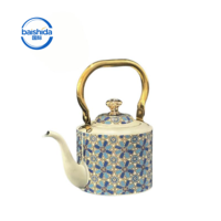 Carafe à café Dallah de style arabe en acier inoxydable émaillé de luxe, écologique, avec logo personnalisable pour les cadeaux du Ramadan et de l'Aïd, décoration d'intérieur