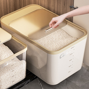 <b>Rice</b> <b>Container</b> Household Sealed Insect Proof Moisture Proof 20 Catties Food Grade Flour Storage <b>Rice</b> Bin Rectangle Shape - Product Image 1