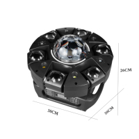 Lampu DJ Moving Head 6-Arm dengan Remote Control 150w RGBW 4in1 LED untuk Panggung DJ, Disko, Pernikahan, KTV, Bar, Klub