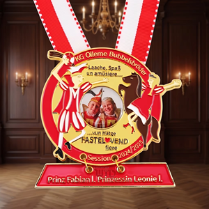 Medaglia della Società del Carnevale Tedesco, Stampa 3D Offset, Smalto Morbido Epossidico, Placcata in Oro, Lega di Zinco, Medaglie Premio Jubilee - Product Image 1