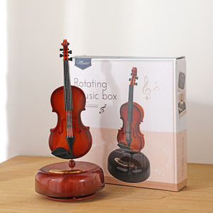 Boîte à musique rotative créative Guitare Violon Saxophone <span class=keywords><strong>Pipa</strong></span> <span class=keywords><strong>Instrument</strong></span> Boîte à huit tons Cadeau de festival Cadeau de saison de remise des diplômes - Product Image 4