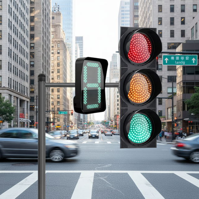Solar Traffic Lights Waterproof Semaforo 300mm Pedestrian Traffic Safety Lights Segmented Lamp Pole Led Traffic Signal Light