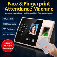 Máquina de Control de Asistencia con Reconocimiento Facial, Huella Dactilar y PIN, con Indicaciones de Voz y Registro Transversal de Días para Empleados de Oficina