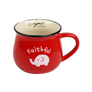 แก้วกาแฟเซรามิคพิมพ์ลายตามสั่ง สีเคลือบเงา สไตล์ญี่ปุ่นโบราณ ทรงใหญ่ สำหรับดื่มนมหรือกาแฟตอนเช้า - Product Image 2