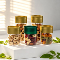 Bocaux en plastique PET transparents à large ouverture avec couvercle à vis, écologiques, recyclables, pour le stockage de biscuits et d'aliments, conteneur de 420 ml, certifié BRC