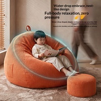 Kursi Beanbag Mewah Berkualitas Tinggi, Beludru Bertekstur Tebal, Sofa Santai Minimalis Modern, Sandaran Dapat Dilepas dan Dicuci