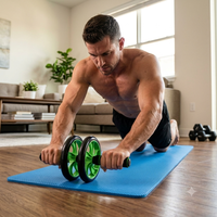 Rouleau Abdominal Double Roue Durable en Gros pour Entraînement à Domicile – Équipement de Fitness Personnalisé pour Renforcement Musculaire et Musculation