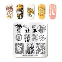 Kit de plaques d'estampage sur ongles 3D en silicone, motifs de fleurs et papillons, personnalisé, 12 pièces, 2020