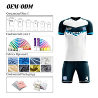 Kaos Sepak Bola Dewasa Unisex Amerika yang Dapat Disesuaikan - Setelan Atasan Poliester Cepat Kering dengan Cetakan Transfer Panas Pola Solid Lengan Pendek
