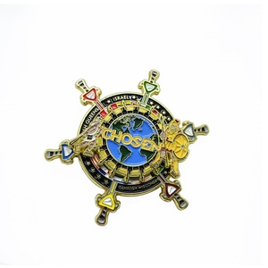 Reliable and Good Anime Design Brooch Metal Enamel Pins Glitter 3D Round Tag Badge