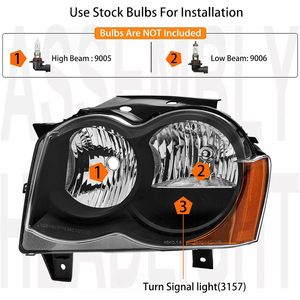 Faro Delantero para <span class=keywords><strong>Jeep</strong></span> <span class=keywords><strong>Grand</strong></span> <span class=keywords><strong>Cherokee</strong></span> 2008 2009 <span class=keywords><strong>2010</strong></span>, Luz de Conducción, Faros Delanteros, Accesorios para Automóviles, CH2518131 CH2519131 - Product Image 3