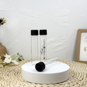 Matte Glossy Resistant Black <b>Glass</b> Test Tube Customized Borosilicate <b>Vial</b> with Child-Resistant Cap - Product Image 1