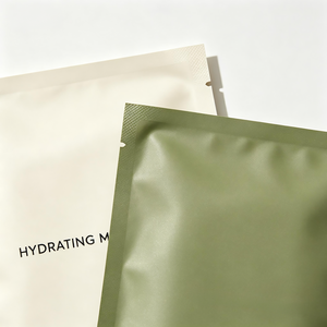 Bolsa de Plástico Cosmética con Sellado Térmico, Sellado de Tres Lados, Laminada con BOPP, Desechable, Impresión Offset Verde Beige - Product Image 5
