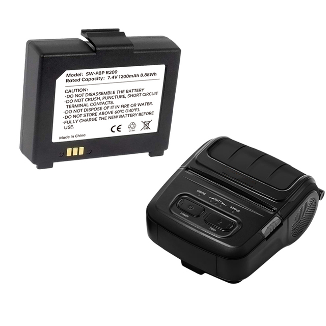 Lithium Ion Battery PBP-R200 SPP-R200 SPP-R200II 1200mAh BIXOLON Mobile Receipt Printer Battery