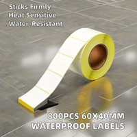 Harga pabrik kualitas baik Anti gores tahan air tahan minyak 40X30mm kurir Barcode Label stiker gulungan Thermal Printer Label
