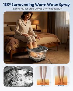 Massaggiatore Elettrico per Piedi con Calore, Massaggio Automatico Rotante, Temperatura Regolabile, Spray d'Acqua a 180°, Grande Dimensione - Product Image 4