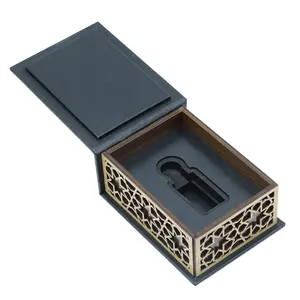 PUエッセンシャルオイルボックス木製高級レザー香水ボックス
