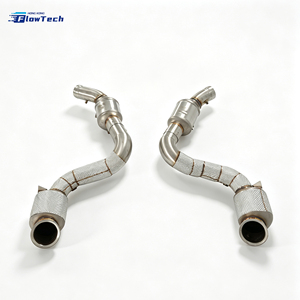 Tuyau d'échappement en acier inoxydable 304 de haute qualité pour Mercedes C63 C63S W205 M177 4.0L V8 Biturbo, haute performance, montage direct avec bouclier thermique - Product Image 4