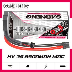Batería LiPo GNB GAONENG 8500MAH 3S HV 11.4V 140C para Coche de Carreras RC a Escala 1:<span class=keywords><strong>8</strong></span> 1/10, Carcasa Rígida, Buggy, LiHV de Alto Voltaje - Product Image 2
