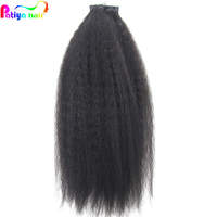 Lot de 100 grammes de extensions de cheveux humains brésiliens Remy non traités, lisses crépus, à bandes adhésives, double tirage, double trame, fabriquées à la machine