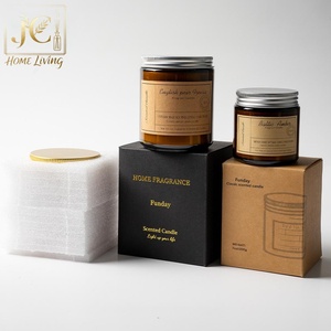 Bougie parfumée en cire de soja dans un bocal brun avec huiles essentielles Texture crémeuse sans fumée Idée cadeau de parfum de maison de luxe pour les barres Diwali - Product Image 4