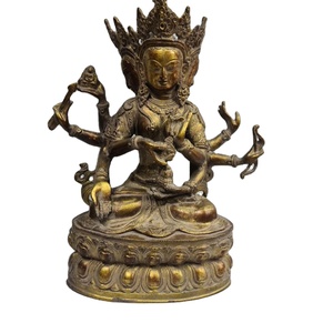 Art Handcrafted <b>Statue</b> Figurine <b>Gold</b> White Tara Nepal Religious SCULPTURE Buddhism Art & Collectible India Brass - Product Image 4