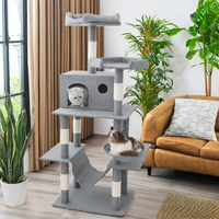 Produit phare : Arbre à chat classique et mignon en bois, sisal et fibres d'agave, en forme de cactus, avec emballage carton, pour usage intérieur, pour griffer et faire la sieste