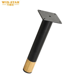 Pieds de canapé WINSTAR noir + or accessoires de lit quincaillerie de meuble accessoires de canapé en fer pieds de canapé dorés