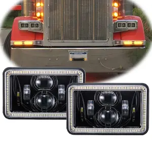 4x6 LED H4 Scheinwerfer für Peter bilt/Ken worth Lichter 4x6 Zoll rechteckigen Autos chein werfer mit Drl LED für Land Cruiser Lj70 Lj80