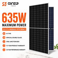Panneaux solaires bifaciaux à demi-cellules de type N à double vitrage 635W, rendement 24,1%, pour projets EPC de modules d'énergie renouvelable en vrac