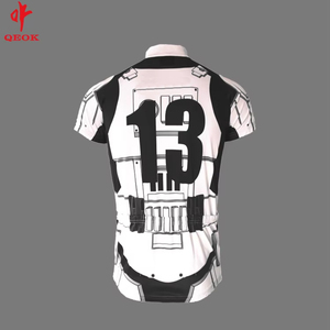 サイクリングジャージー、自転車服カスタムホワイトスポーツウェア100% ポリエステルユニセックスシャツ & トップス大人のためのカスタマイズされたロゴ印刷 - Product Image 2